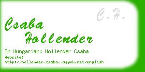 csaba hollender business card